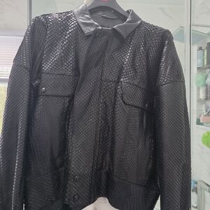 Claude Montana Snake Skin Bomber Jacket